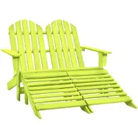 vidaXL Banc de jardin Adirondack 2 places avec pied en bois de sapin vert