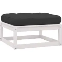 vidaXL Tabouret de jardin avec coussin blanc pin massif