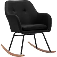 vidaXL Chaise à bascule Noir Tissu