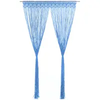 vidaXL Rideau en macramé Bleu 140x240 cm Coton