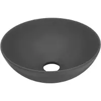 vidaXL Lavabo en céramique gris foncé rond
