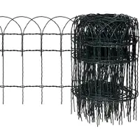 vidaXL Clôture de parterre Fer revêtu par poudre 10x0,4 m