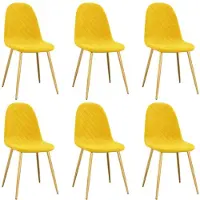 vidaXL Chaises de salle à manger 6 pcs jaune moutarde velours