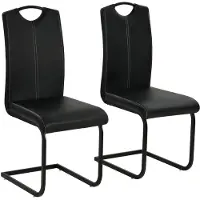 vidaXL Chaise cantilever 2 pcs. noir similicuir