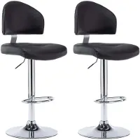 vidaXL Tabouret de bar 2 pcs. noir similicuir