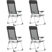 vidaXL Chaises de camping pliantes 4 pcs. Aluminium Noir