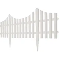 vidaXL Bordures de gazon 17 pcs. Blanc 10 m PP
