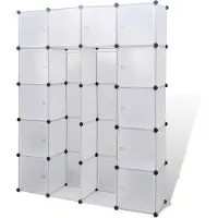 vidaXL Armoire modulaire à 14 compartiments blanc 37x146x180,5 cm