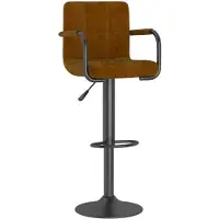 vidaXL Tabouret de bar en velours brun