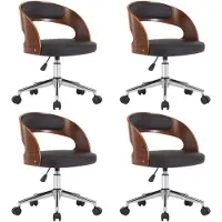 vidaXL Chaises de salle à manger 4 pcs. Pivotant Bois courbé et similicuir