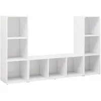 vidaXL Armoires TV 3 pcs. Blanc 107x35x37 cm Bois composite