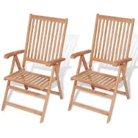 vidaXL Chaises de jardin réglables 2 pcs. Bois massif teck
