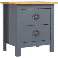 vidaXL Table de chevet Hill Gris 46x35x49,5 cm Bois de pin solide