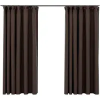 vidaXL Rideaux occultants aspect lin et crochets 2 pcs Taupe 140x175cm