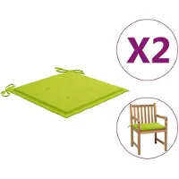 vidaXL Coussin pour chaise de jardin 2 pcs. Vert vif 50x50x3 cm Tissu Oxford