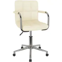 vidaXL Chaise de bureau Pivotante Tissu Crème
