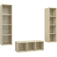 vidaXL Ensemble d'armoires TV 3 pièces en bois composite chêne Sonoma