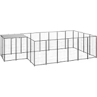 vidaXL Chenil noir 8,47 m² Acier