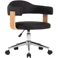 vidaXL Chaise de bureau pivotante noire bois courbé et similicuir