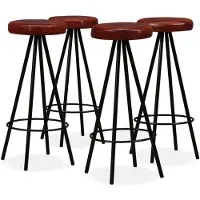 vidaXL Barhocker 4 Stk. Cuir véritable
