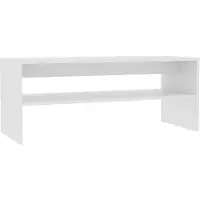 vidaXL Table basse blanche 100x40x40 cm en bois composite