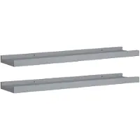 vidaXL Étagères à rebord pour cadre photo 2 pcs Gris 60x9x3 cm MDF