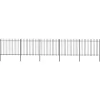 vidaXL Clôture de jardin avec dessus en lance Acier 85 x 15 m Noir