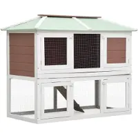 vidaXL Clapier pour petits animaux/lapins 2 étages Bois brun