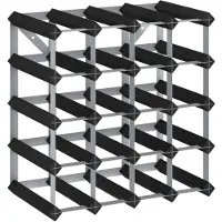 vidaXL Casier à bouteilles pour 20 bouteilles Noir Bois de pin solide