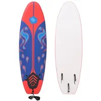 vidaXL Planche de surf bleue et rouge 170 cm