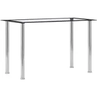 vidaXL Table de salle à manger noire et transparente 120 x 60 x 75 cm verre trempé