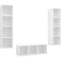 vidaXL Ensemble de meubles TV 3 pièces blanc en bois composite