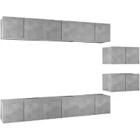 vidaXL Armoires TV 8 pcs. Gris béton Bois composite