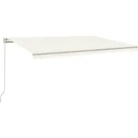 vidaXL Marquise manuellement rétractable avec LED 500x350 cm Crème