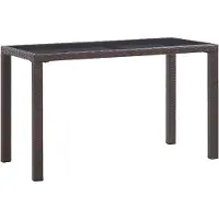vidaXL Table de jardin marron 123x60x74 cm Poly rotin
