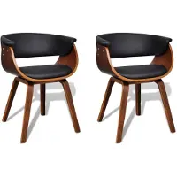 vidaXL Chaises de salle à manger 2 pcs. Bois courbé et similicuir