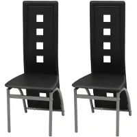 vidaXL Chaise de salle à manger 2 pcs. noir similicuir