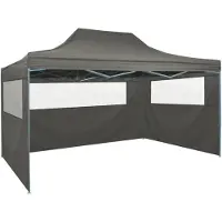 vidaXL Tente de réception pliable avec 3 parois 3x4 m Acier Anthracite