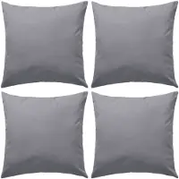 vidaXL Oreiller d'extérieur lot de 4 45 x 45 cm Gris