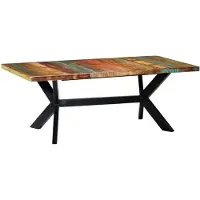vidaXL Table de salle à manger 200x100x75 cm Vieux bois massif