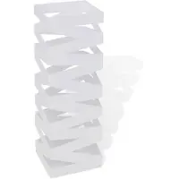 vidaXL Porte-parapluie carré à rangement Blanc Acier 48,5 cm