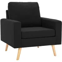 vidaXL Fauteuil Noir Tissu