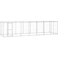 vidaXL Chenil extérieur Acier galvanisé 16,94 m²