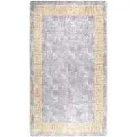 vidaXL Tapis lavable antidérapant 190x300 cm gris