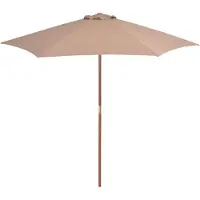 vidaXL Parasol avec mât en bois 270 cm Taupe