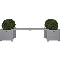 Esschert Design Jardinières avec banc pont Gris CF33G