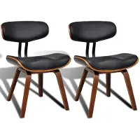 vidaXL Chaises de salle à manger 2 pcs. Bois courbé et similicuir