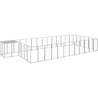 vidaXL Chenil Argenté 22,99 m² Acier