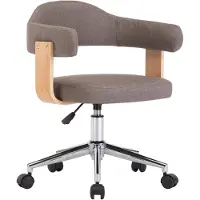 vidaXL Chaise de salle à manger pivotante Taupe bois courbé et tissu