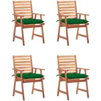 vidaXL 3078340, Terrasse, Siège rembourré, Acacia, Vert, Polyester, 560 mm